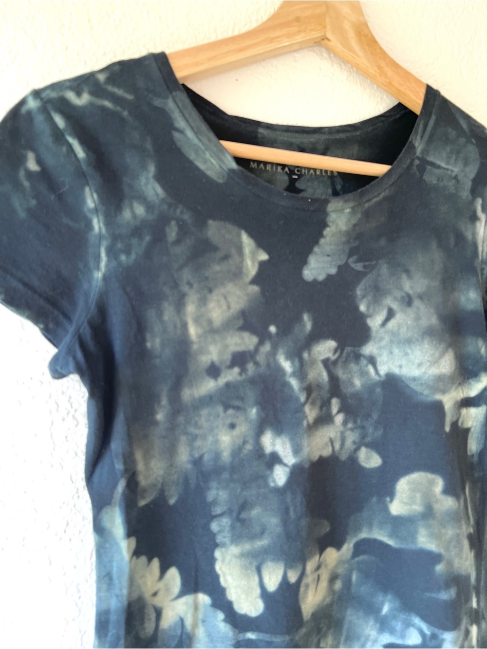MARIKA CHARLES hand dyed tee / dark ice dye t-shirt / size S - Picture 3 of 6